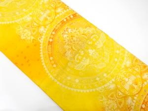 アンティーク　華紋に向かい鳳凰模様織り出し袋帯（材料）